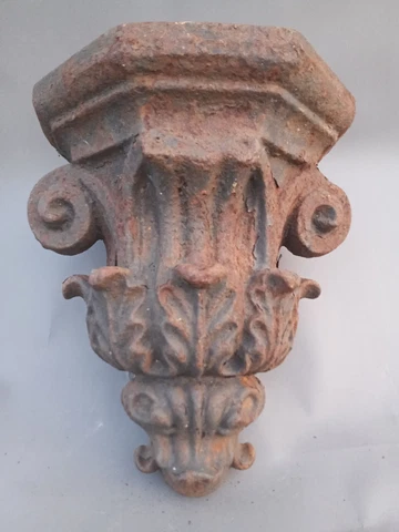 Antique Cast Iron Architectural Bracket Shelf Corbel cement into brick Wall Cover