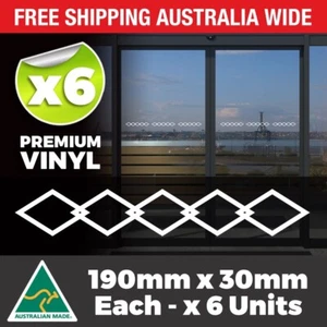 DIAMOND LINKS DOOR HAZARD PROTECTION DECALS STICKERS SAFETY GLASS SLIDING WINDOW - Picture 1 of 4