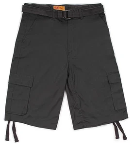 Men's Belted Cargo Pocket Twill Shorts Bottom Drawstrings 32, 34, 36, 38, 40, 42 - Picture 1 of 42