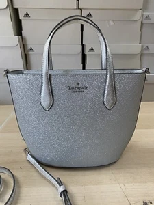 Kate Spade Glimmer Small Lunar Light Glitter Fabric Satchel Crossbody Bag - Picture 1 of 8