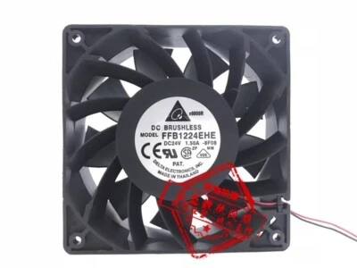 Delta FFB1224EHE 12038 DC24V 1.50A 12CM 2-Wire Inverter Cooling Fan - Image 1 of 2