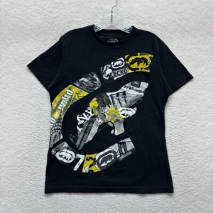Echo Unltd T-Shirt M Medium Mens Black Yellow New York Graphic Skater Grunge - Picture 1 of 8