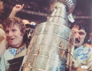 Autographed 11x14 BOBBY CLARKE & BERNIE PARENT Philadelphia Flyers photo JSA - Picture 1 of 1