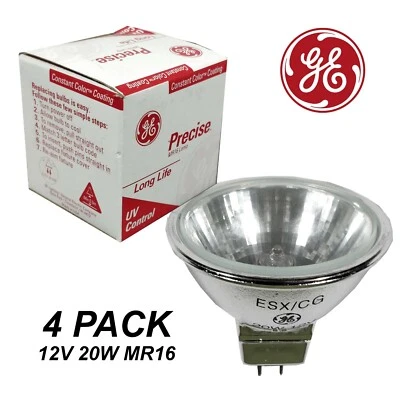 4 x GE Precise 12V 20W MR16 Gu5.3 Halogen Light Lamp Globes Bulbs ESX/CG 20858 - Image 1 of 2