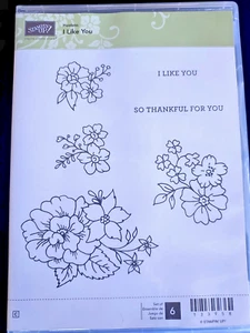 Stampin’ Up! I LIKE YOU (6) Briefmarken Set - Rentner/Gebraucht - Blumen, Dankbar+++ - Bild 1 von 3