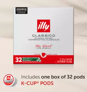 ✨ illy Classico Medium Roast KCups 32ct Arabica Orange Jasmine Fresh NEW - Picture 1 of 3