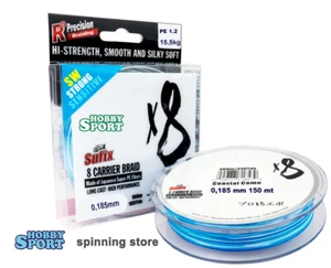 SUFIX X8 DIAM. 0,185 MM CAMO BLUE 150 MT FILO TRECCIATO 8 CARRIER BRAID SPINNING - Foto 1 di 1