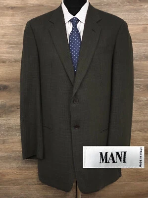 MANI Giorgio Armani Men's Wool Brown Green 2-Button Blazer Sport Coat Jacket 41L - Image 1 of 4