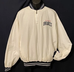 Vintage 90s ATLANTA BRAVES RUSSELL GEFÜTTERT PULLOVER WINDBREAKER NEU Old Stock LGE - Bild 1 von 7