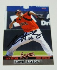 2014 Steve Hensley Signed Orioles Autographed card Bowie Baysox