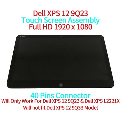 Conjunto de pantalla táctil LCD con marco LP125WF1 SPA2 para Dell XPS 12 9Q23 Foto 1 de 3