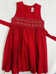 Carriage BoutiqueGirls 5T red corduroy smocked Christmas dress - Picture 1 of 3