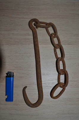Chaîne ancienne composée - 7 maillons et long crochet - Photo 1/2