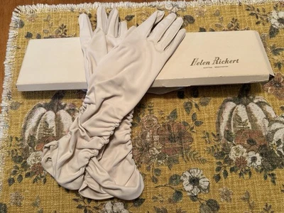 Guantes de Noche Vintage Años 60 Dos Tonos Beige Acanalado Guantes - Nuevo Antiguo Stock en Caja. Foto 1 de 4
