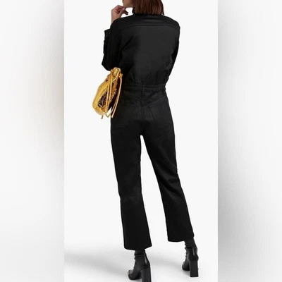 全新带标签 DL 1961 Freja连身裤,涂层黑色,女式大码。 Snap up, 一件式 — 第 1/4 张图片