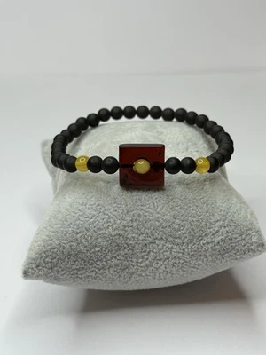 Pulsera GENUINA Piedra ÁMBAR BÁLTICO Natural. Pulsera Joyería Ámbar Cereza. Foto 1 de 4