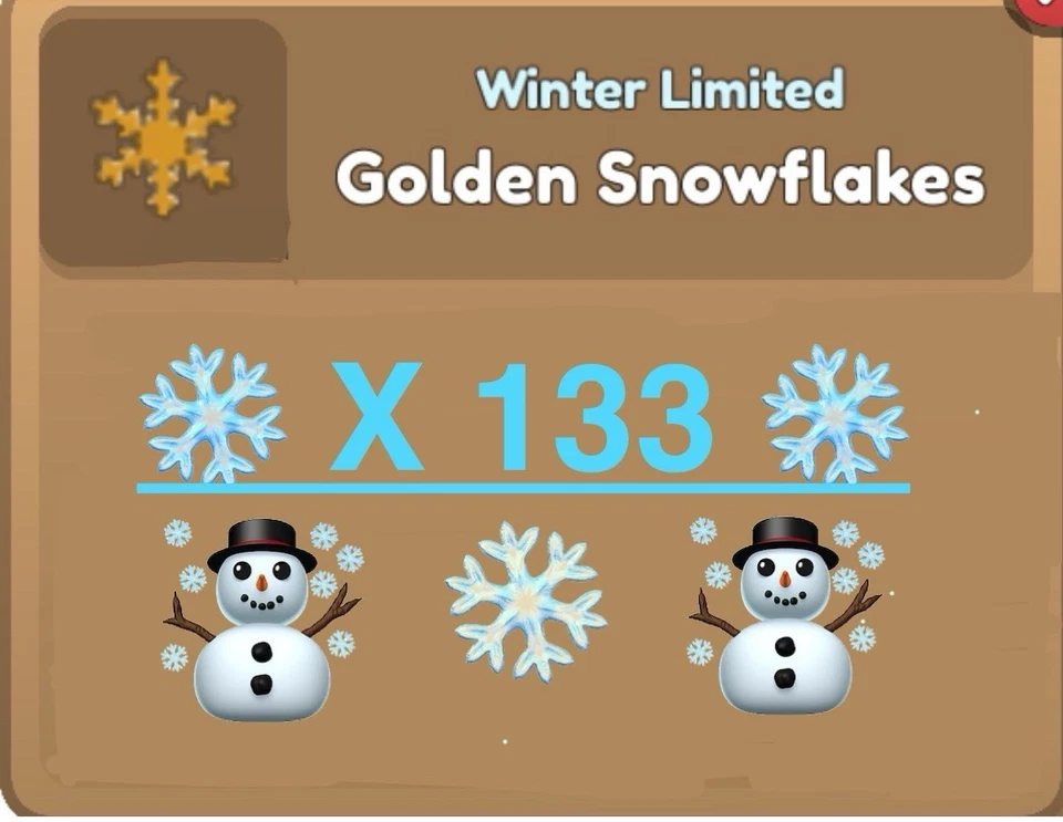 ROBLOX Wild Horse Island Golden ❄️ Snowflakes ❄️ X 133 ☃️