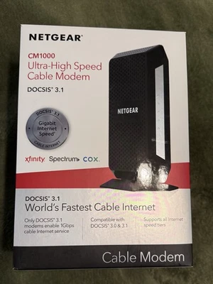 Cable módem negro NETGEAR CM1000 ultra alta velocidad DOCSIS 3.1 Foto 1 de 4