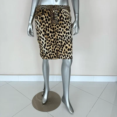 Just Cavalli Falda Vaquera Estampado Leopardo Talla 42IT o 6US Auténtica Foto 1 de 4