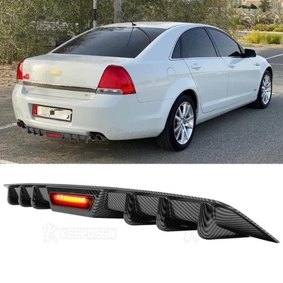 Difusor trasero de carbono parachoques labio con luces LED para Chevrolet Caprice 11-17 Foto 1 de 4