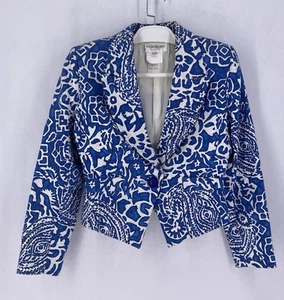 Yves Saint Laurent Encore YSL Jacket Quilted Print Blazer 10 France 42 Vintage - Picture 1 of 10