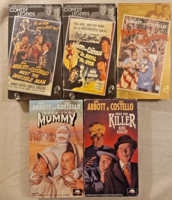 Abbott And Costello VHS Lot Of 5 - SEE PICS FOR TITLES - HALLOWEEN Foto 1 de 4