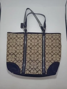 Coach Signature Gallery BEUTELTASCHE HANDTASCHE MIT PERLEN 8K52 braun Wildlederbesatz - Bild 1 von 18