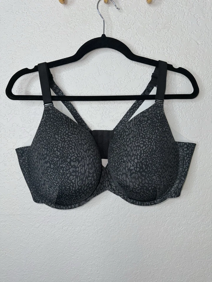 Lane Bryant CACIQUE Sujetador Ligeramente Forrado Acolchado Camiseta Con Aros Negro Gris 44D I Foto 1 de 4