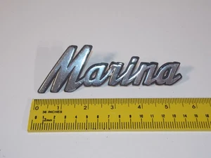 Vtg Morris Marina Car Vehicle Fender Emblem Badge Nameplate Cursive Script - Bild 1 von 4