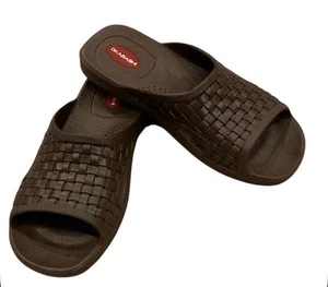 Okabashi Torino Brown Supportive Therapeutic Slide Sandal Men's Size Large - Picture 1 of 9