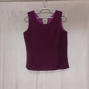 Kathie Lee Collection ärmellose Seidenbluse Damen Small Magenta - Bild 1 von 8