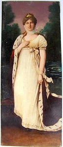 Huile / Plaque Zinc Ecole Française Début XIX° Reine Louise de Prusse pas Signée - Bild 1 von 11