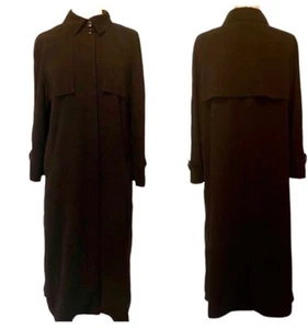 Vintage Armani Italy Lightweight Black Trench Coat, Capsule Wardrobe, Medium Sz6 - Picture 1 of 8