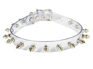 Clear Vinyl Spike Choker Punk Gothic Fetish Rave  Cyber Cosplay Collar  - Picture 1 of 3