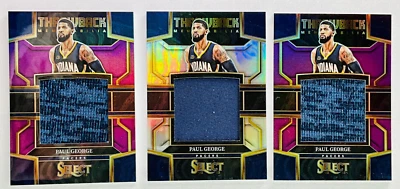 2022-23 Select Throwback Jersey Purple Prizm #15 Paul George /99 Silver - 3 Card - Image 1 of 2