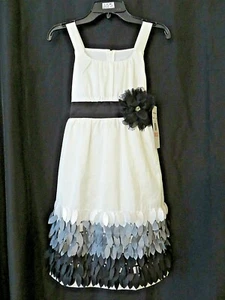 Rare Editions Dressy Dress 572623 Sleeveless Black and Ivory Size 10.5 #12631 - Picture 1 of 9
