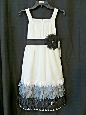 Rare Editions Dressy Dress 572623 Sleeveless Black and Ivory Size 10.5 #10996 - Image 1 of 4