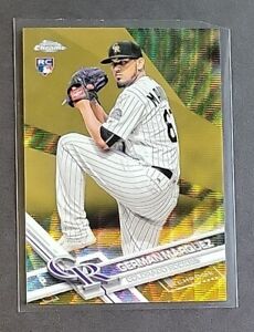 German Marquez 2017 Topps Chrome Gold Wave Refractor RC #42 Rookie #9/50
