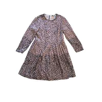 Mujeres US-12 Burberry Marrón Guepardo Animal Estampado Largo Slv Vestido Cuero Foto 1 de 4