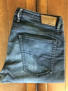 Men’s DIESEL SHIONER OR98J Slim-Skinny Dark Blue Stretch Jeans Size 34x32 - Picture 1 of 13