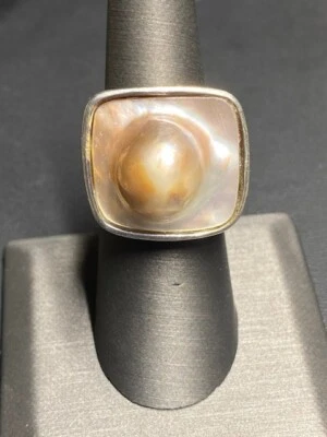925 STERLING SILVER AND BLISTER PEARL RING SIZE 7 - Image 1 of 4