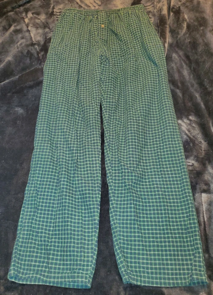 Pantalones de dormir/salón Perry Ellis Port para hombre talla 36-38 verde y azul a cuadros Foto 1 de 2