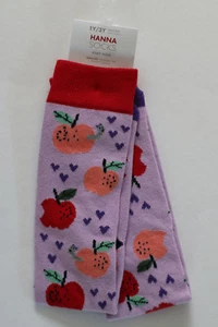 NWT Girls Hanna Andersson 1Y/3Y Shoe Size Hanna Socks Knee High PURPLE APPLE - Picture 1 of 2