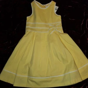 Neu mit Etikett The Children's Place kanariengelbes Druckkleid mit Schleife Größe 4 - Bild 1 von 5