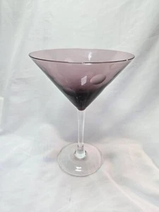 Waterford Marquis Polka Dot Purple Martini Glass Cut Blown Crystal - Picture 1 of 9