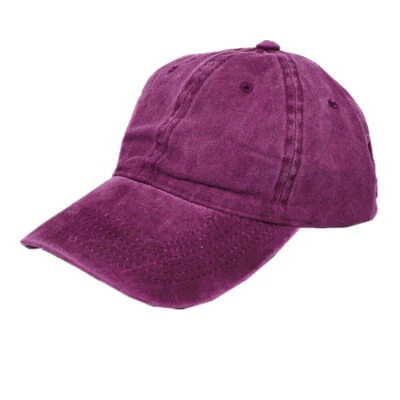 Chapéus boné de beisebol unissex liso tingido lavado 100% algodão ajustável estilo polo pai - Imagem 1 de 4