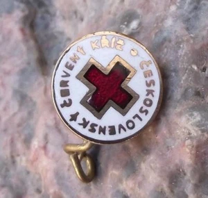 Vintage Red Cross Association Czechoslovakia Czech Nurse Uniform Clasp Pin Badge - Picture 1 of 2