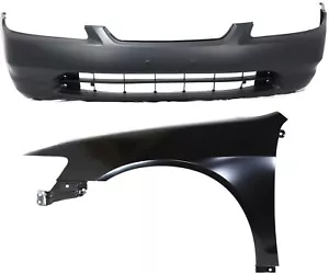 Front Bumper Cover for Honda Accord 1998-2000, 2-Piece Kit with Left (Driver) - Foto 1 di 9