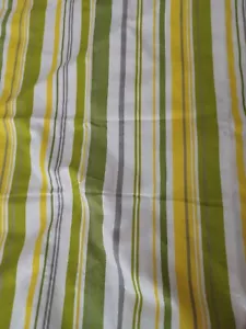 Mantel Redondo 72 Pulgadas Amarillo Verde Blanco Rayas 100% Algodón Nuevo Sin Etiquetas - Imagen 1 de 3