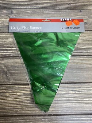Bandeira de festa vintage Paper Art Co folha verde dia de São Patrício 12 pés A1 - Imagem 1 de 2